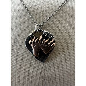 Retired Island Cowgirl 925 Sterling Silver Necklace – Bear Claw Heart Pendant